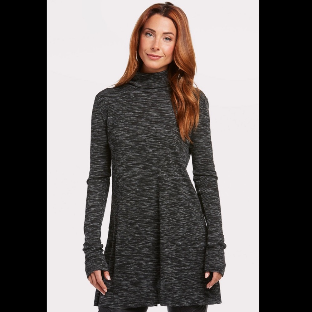 Free People Slit Back Turtleneck Top